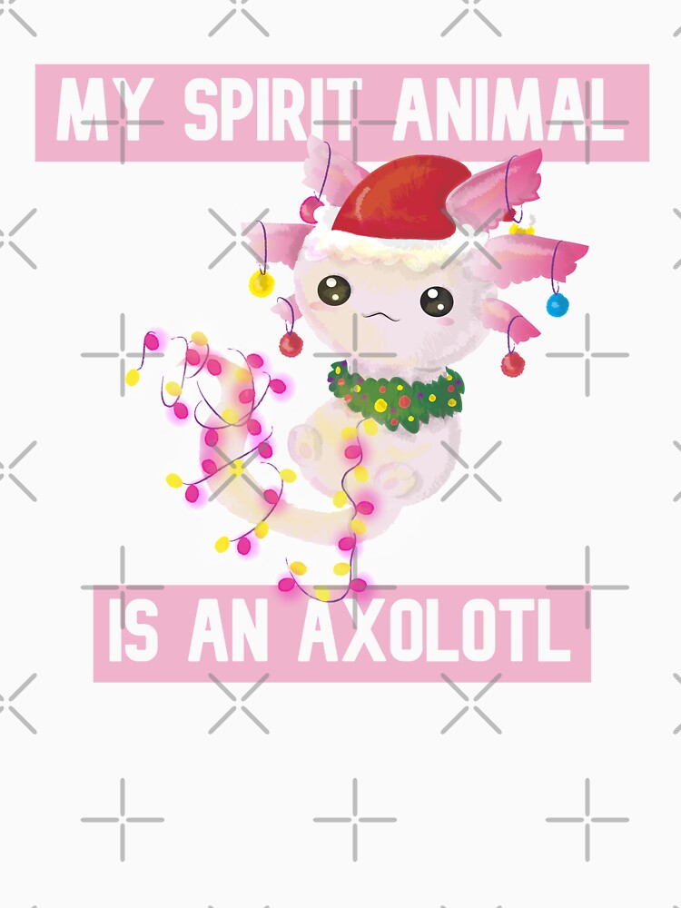 Cute Pink Amphibian with Santa Hat - My Spirit Animal is an Axolotl by DiensDesign