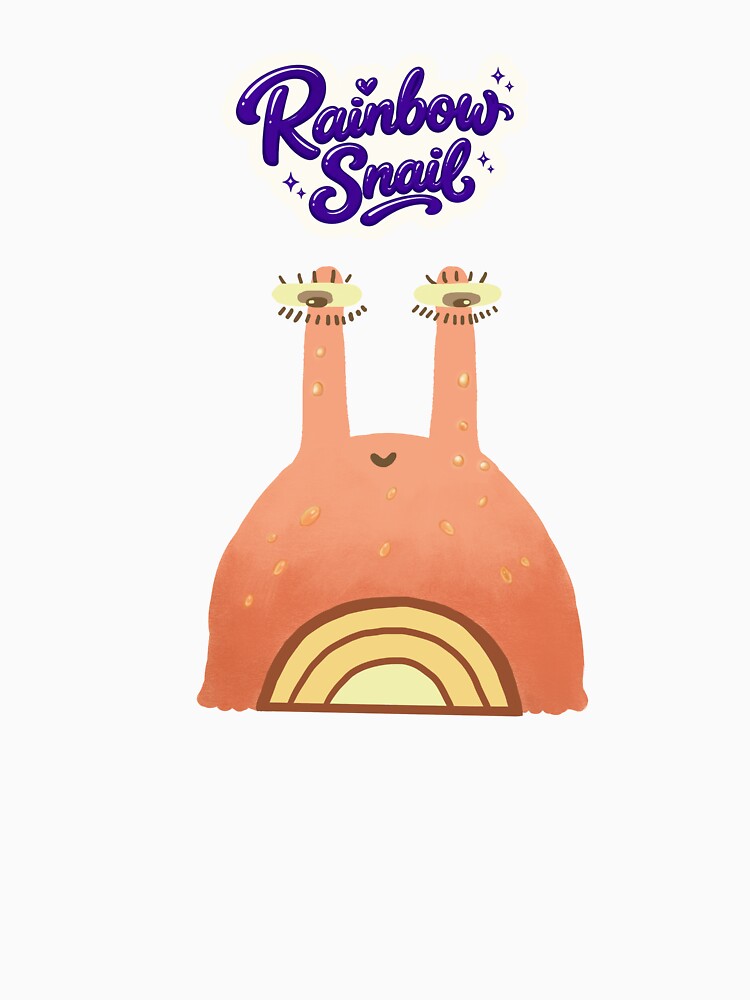 Rainbow Snail Slow Living Cute Art by FaliushART