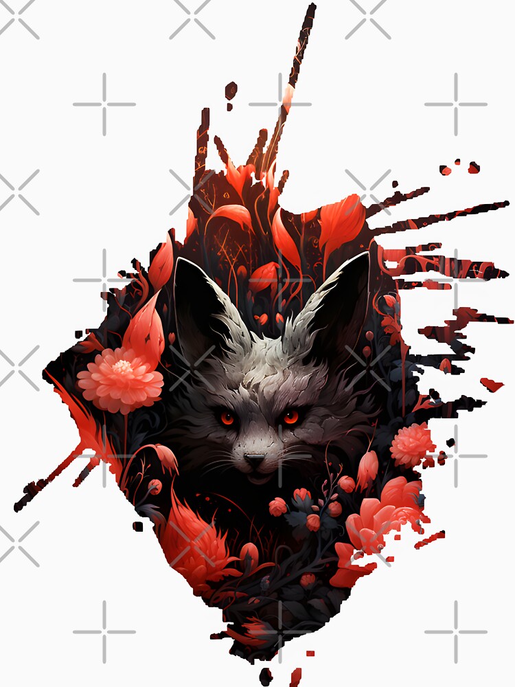 Cute Wolf Cub in Dark Red Garden by 20th-eclipse