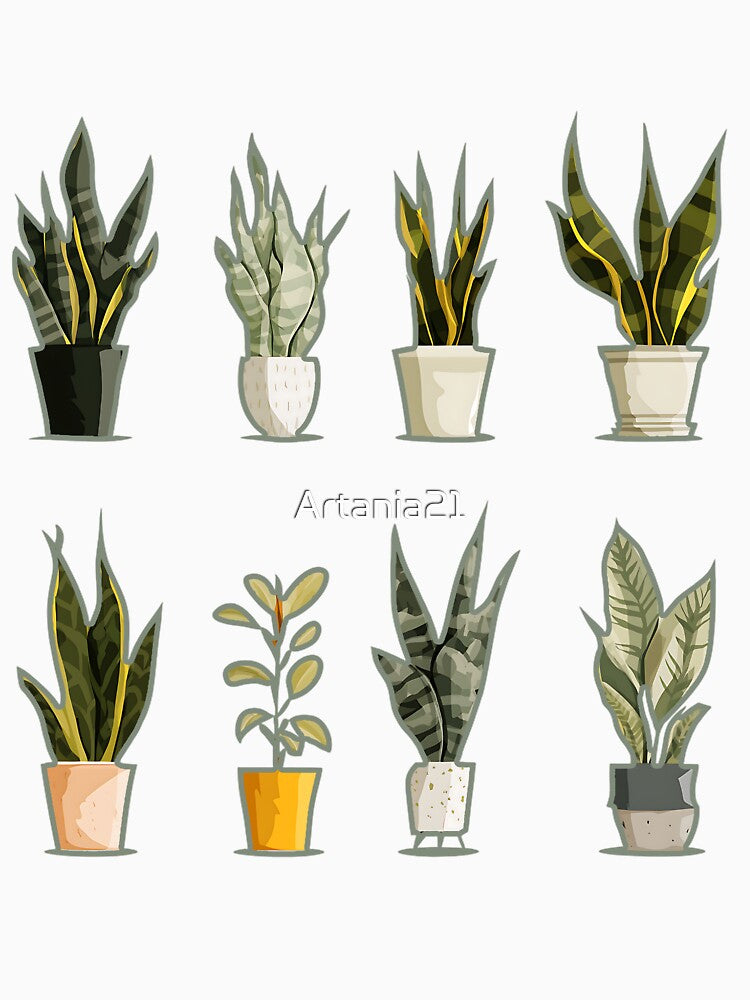 Set of Cute Plant Pots Art- Funny Plant Lover Gift Pot by Artania21
