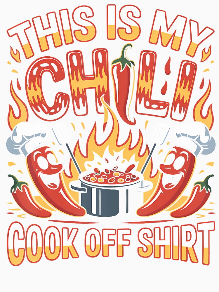 This Is My Chili Cook Off Graphic Funny Chef Peppers by RosaliaAmber