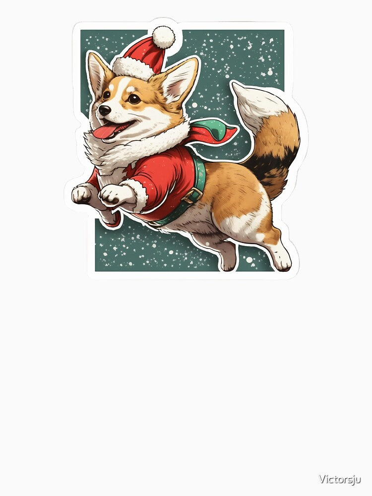 Cute Christmas corgi sticker by Victorsju
