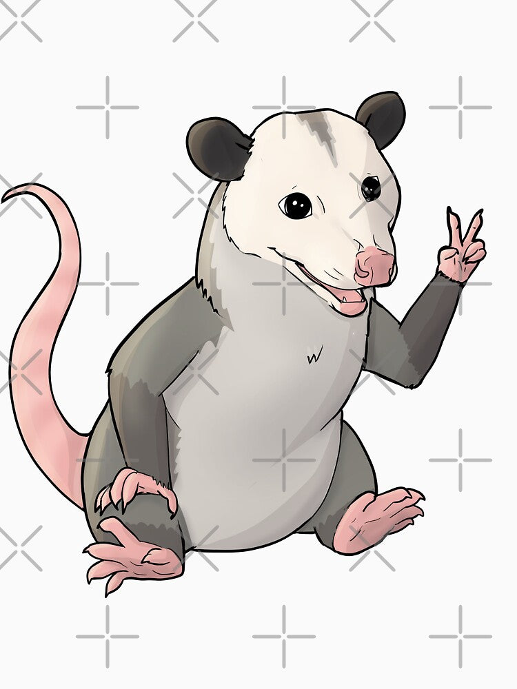 Opossum waving the peace sign by Mehu