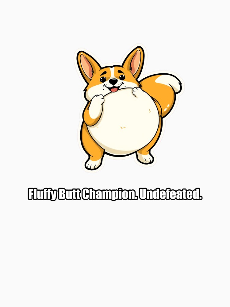 Corgi - Fluffy Butt Champion Undefeated - Funny Corgi Gift by pawdrops
