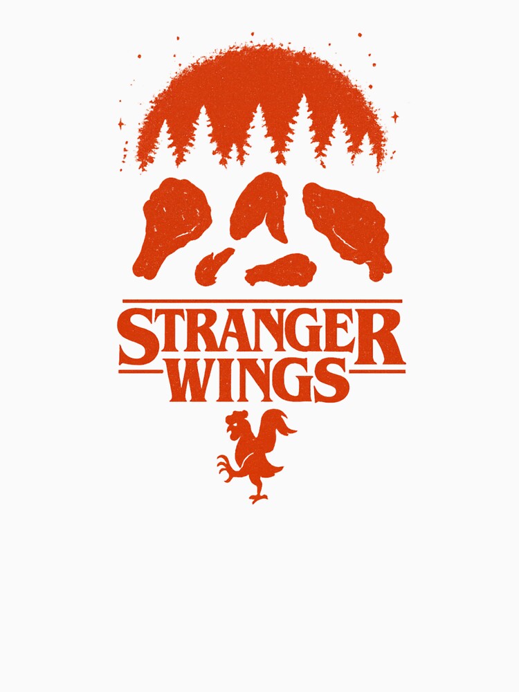 Stranger Wings Funny Chicken Pop Culture Parody by LaughLab Apparel