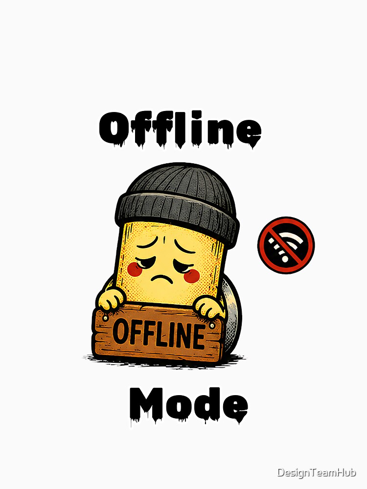 Offline Mode Shirt – Social Battery Low Funny Introvert Aesthetic Tee by DesignTeamHub