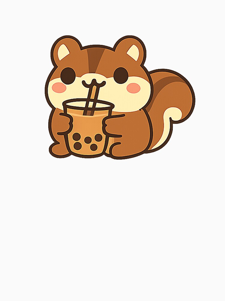 Cute Squirrel Drinking Matcha – Kawaii Green Tea Lover Cartoon Design by Ach&Koor