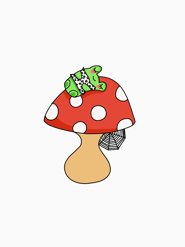 Mini frog on a mushroom by Jasisart