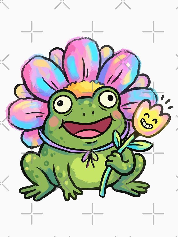 Cheerful Iridescent Petal Headwear Amphibian by Emegan Print Art