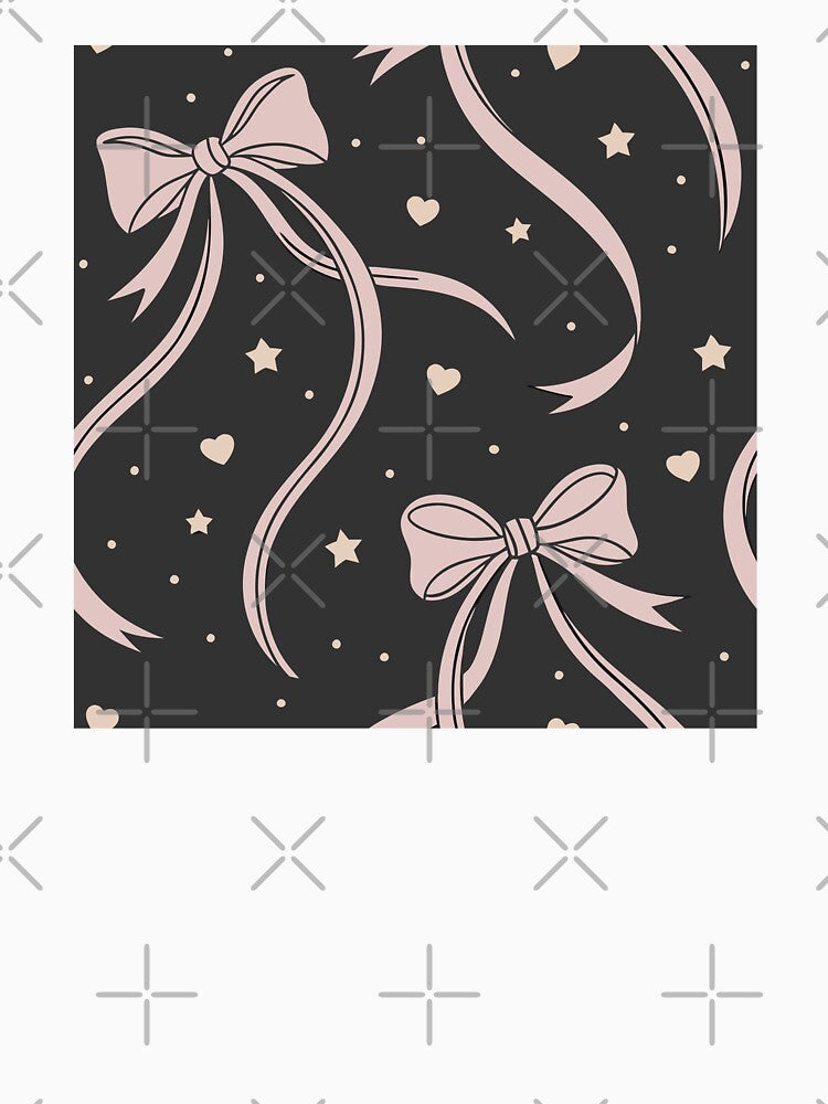 Cute Pink Bow Tie Pattern – Fashionable Design on Black by ThatBBStore