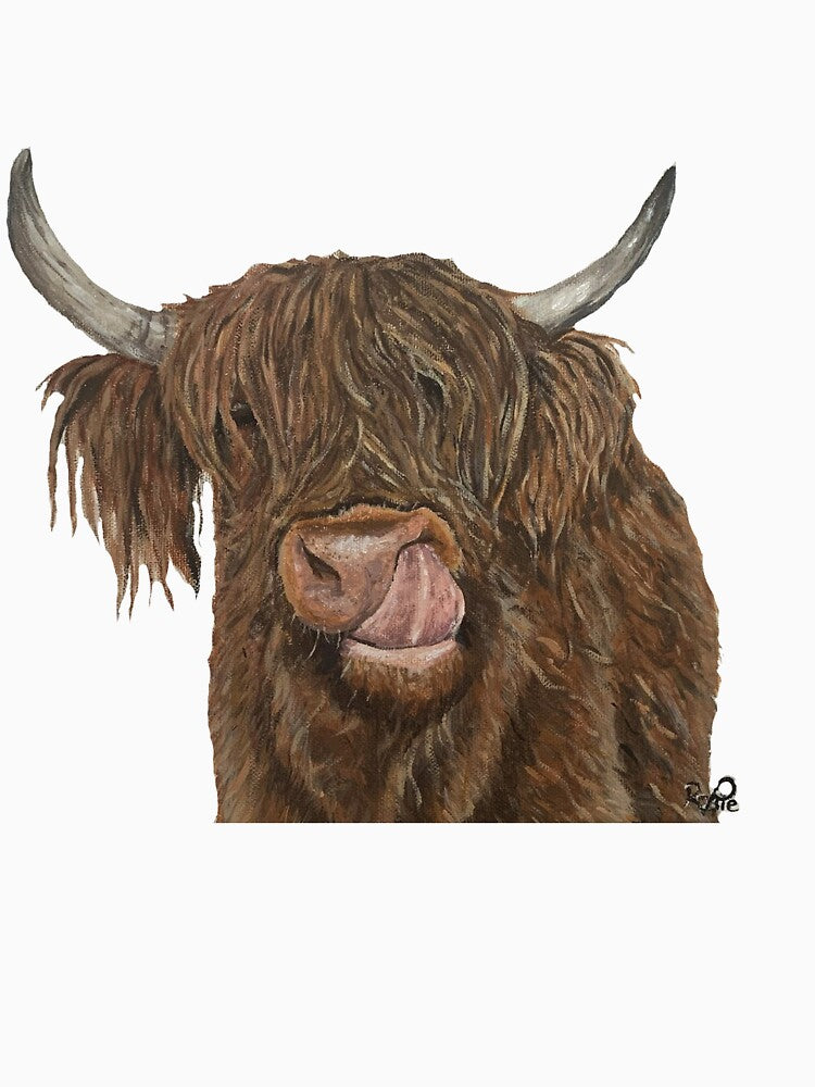 Highland Cow Acrylic Painting by XbAndDesignsx
