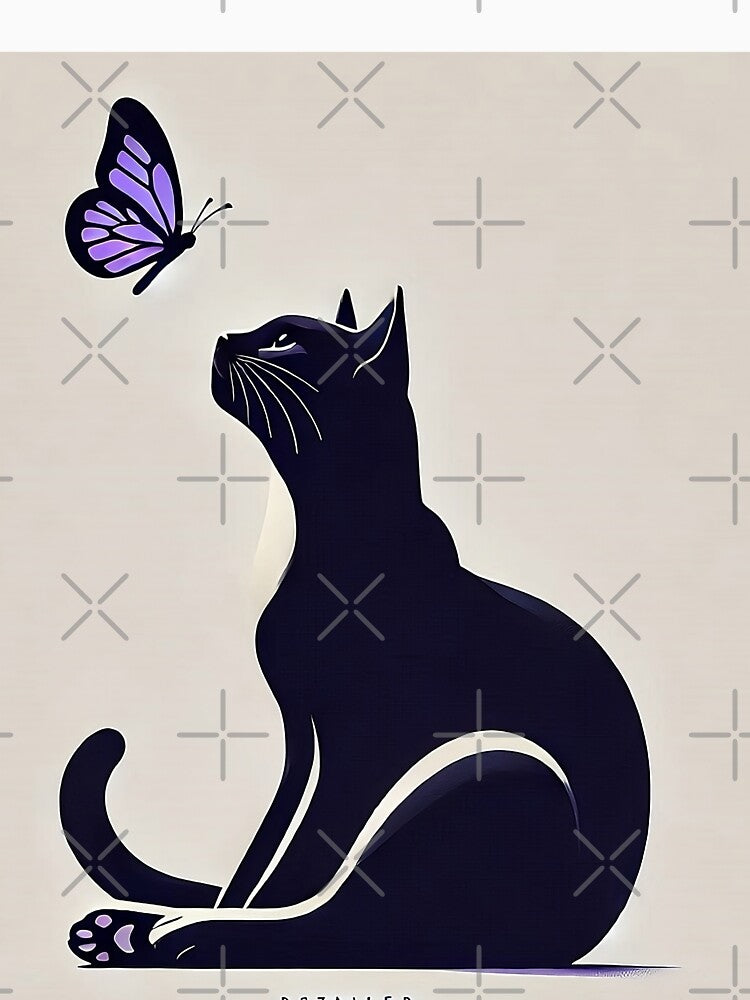 Black Cat with chasing Butterlfy by Day Dreamer