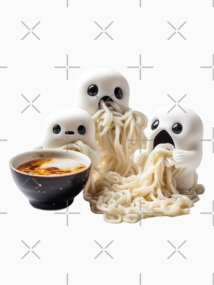 Adorable Ghosts Eating Ramen Noodles by TVBArchive
