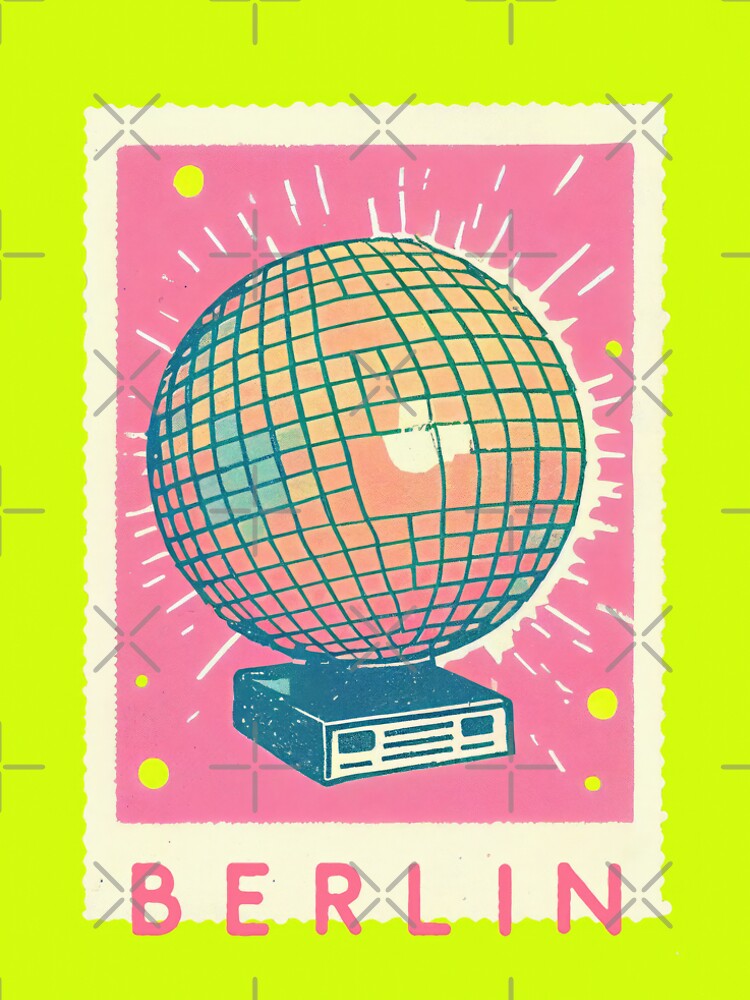 Berlin Dance 70s Groovy Disco Ball Retro Poster by PinkNomad