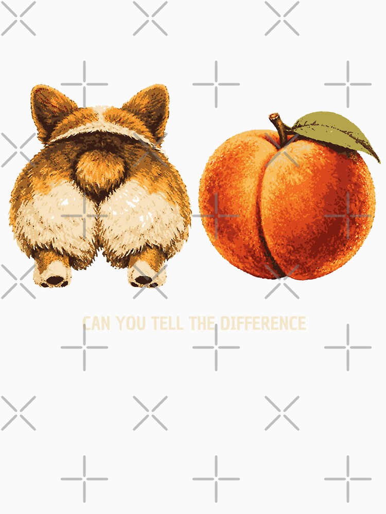 Funny Corgi Butt vs Peach Shirt – Can You Tell The Difference Dog Lover Gift by nbg2012