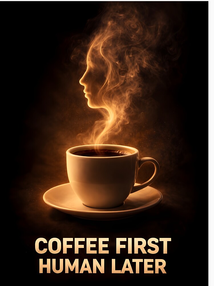 Dark Aesthetic Coffee Lover Design by VibeFusionX