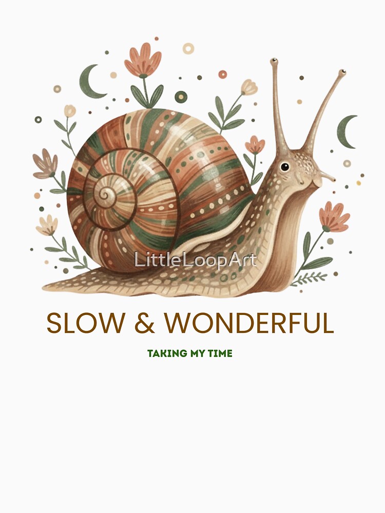 Slow & Wonderful – Taking My Time Snail Art by LittleLoopArt