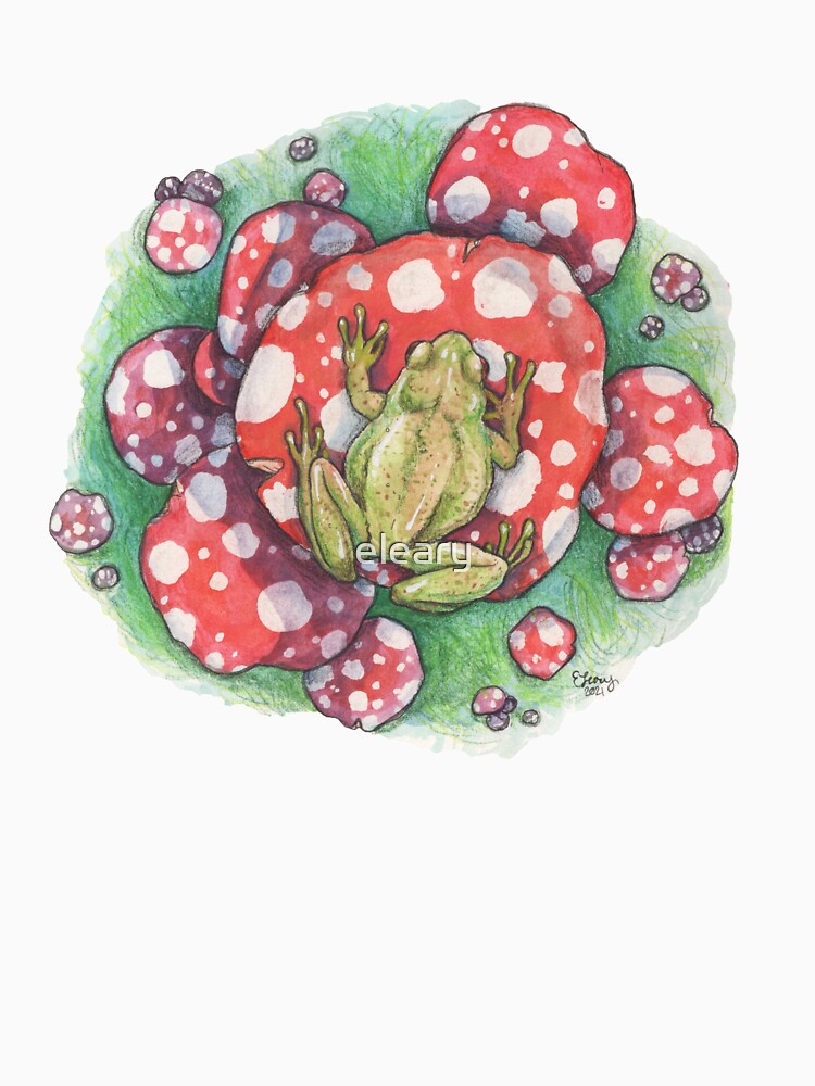 Frog on Mushrooms by eleary