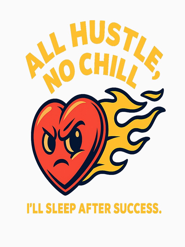 All Hustle No Chill Heart Design by dessertcruzing