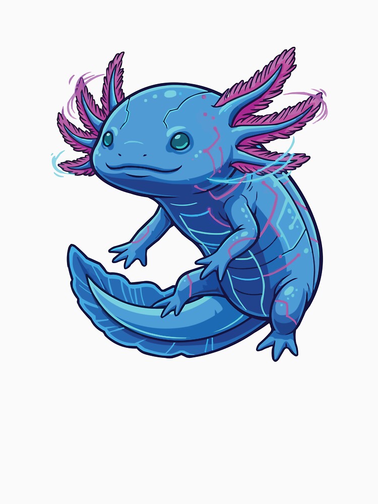 Electric Blue – Cyberpunk Style Axolotl by Petzzz