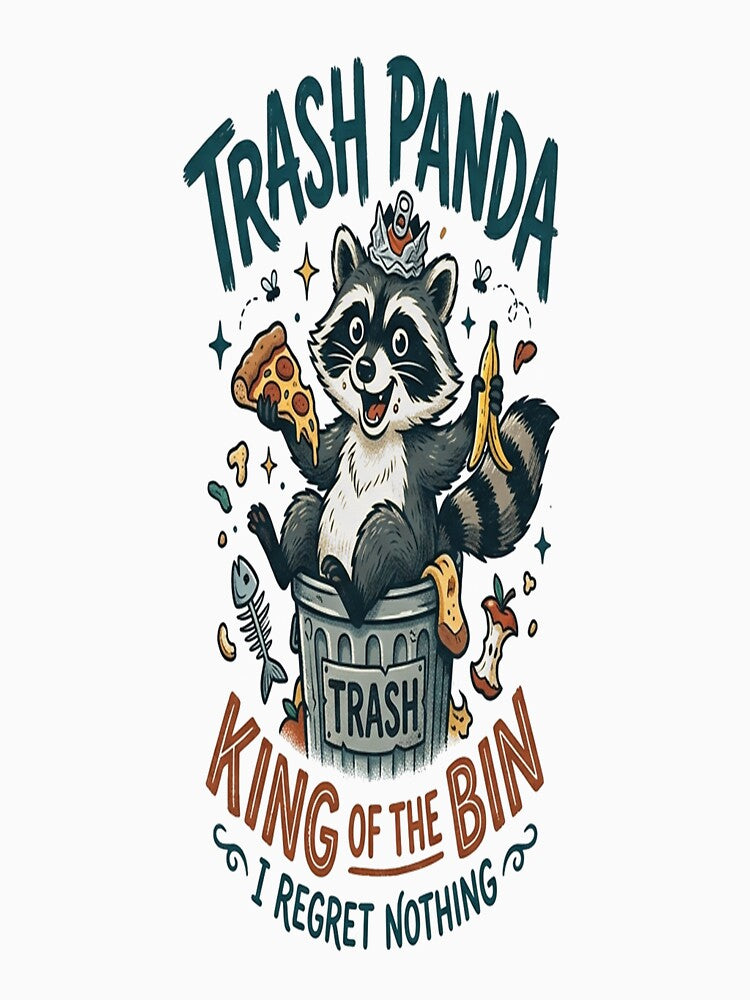 Trash Panda King of the Bin I Regret Nothing Raccoon by Owcomm