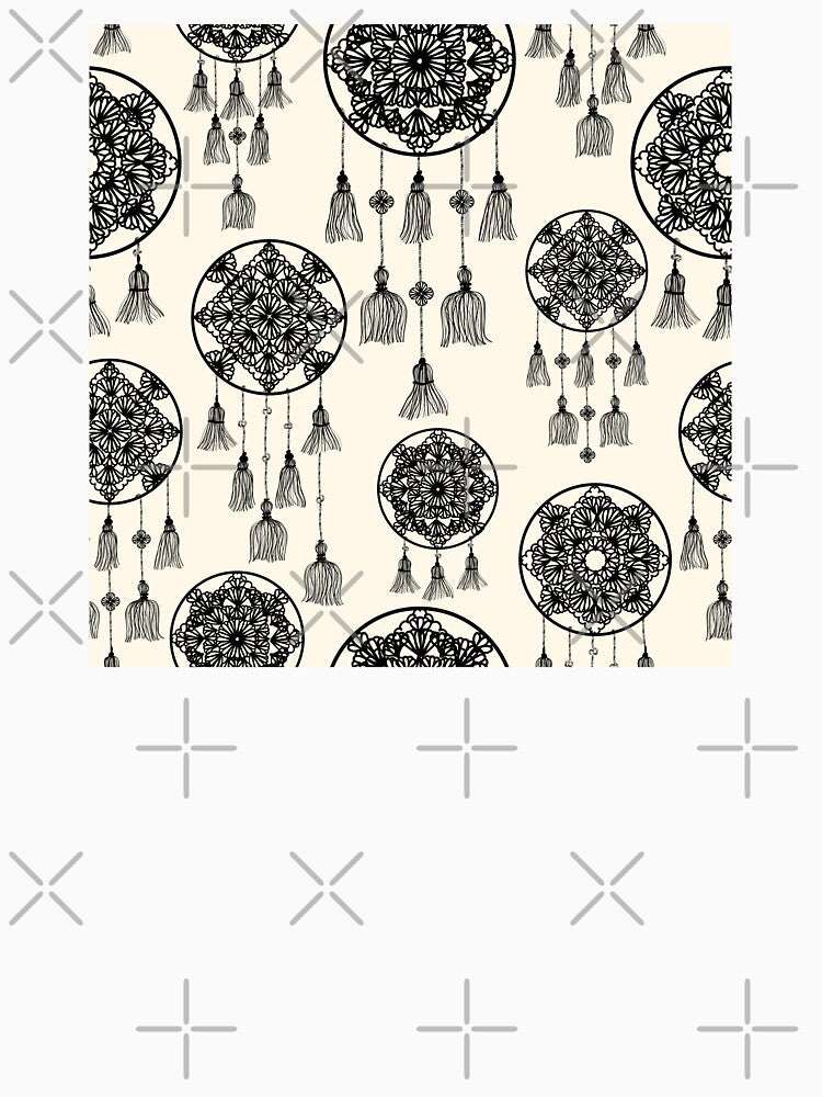 Black dreamcatchers on cream by marufemia