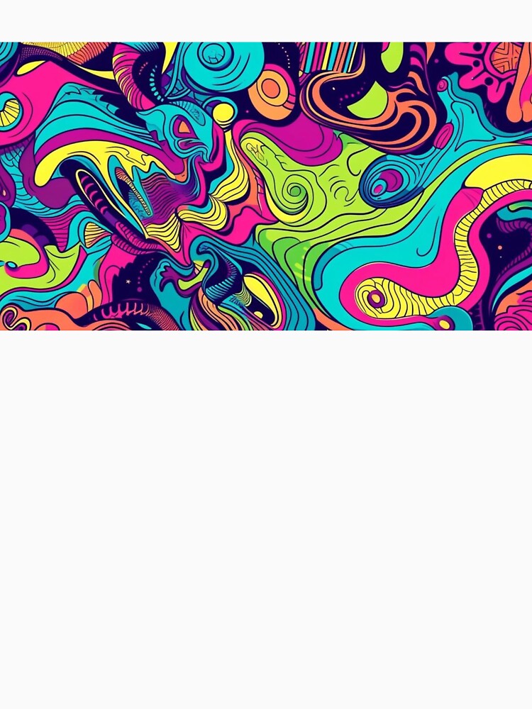 Retro 70s Psychedelic Neon Swirl Trippy Abstract Pattern by LYAN-STORE