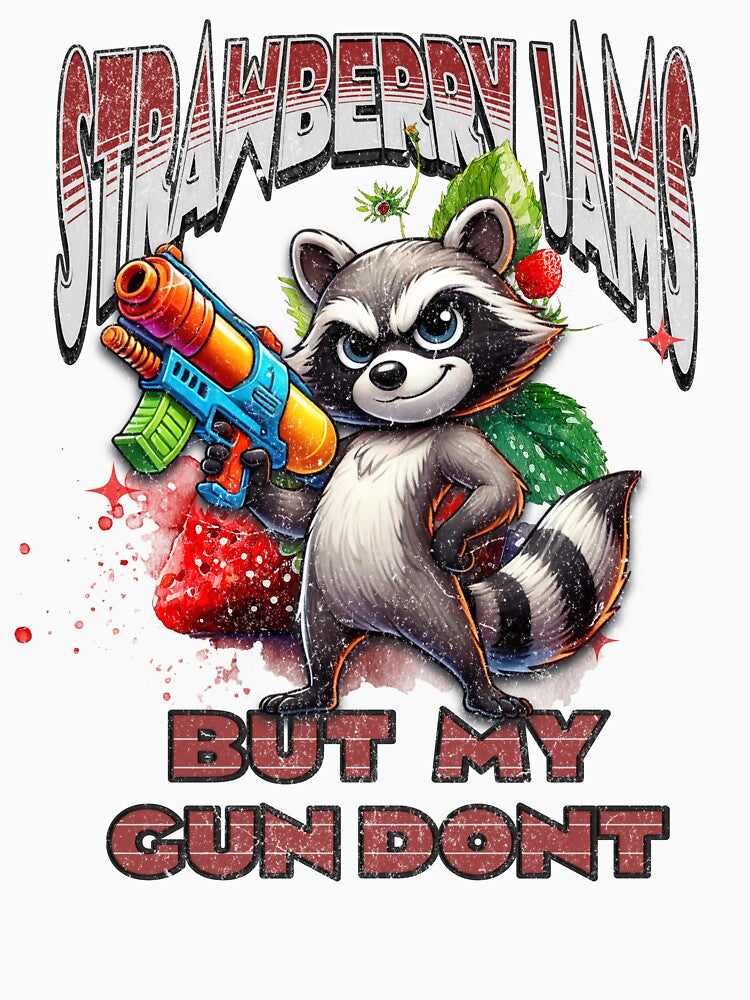 Strawberry Jams But My Gun Don't Raccoon by Dominic-Design