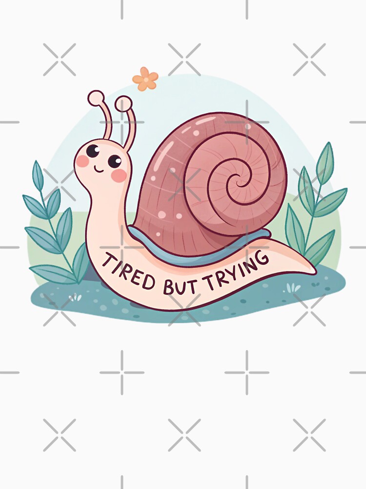 Tired But Trying – Relatable Snail Illustration by Erik Visnievskij