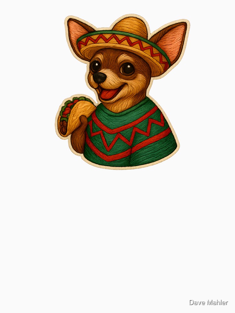 Taco-Loving Chihuahua Embroidered Patch in Poncho by #Adulting Central