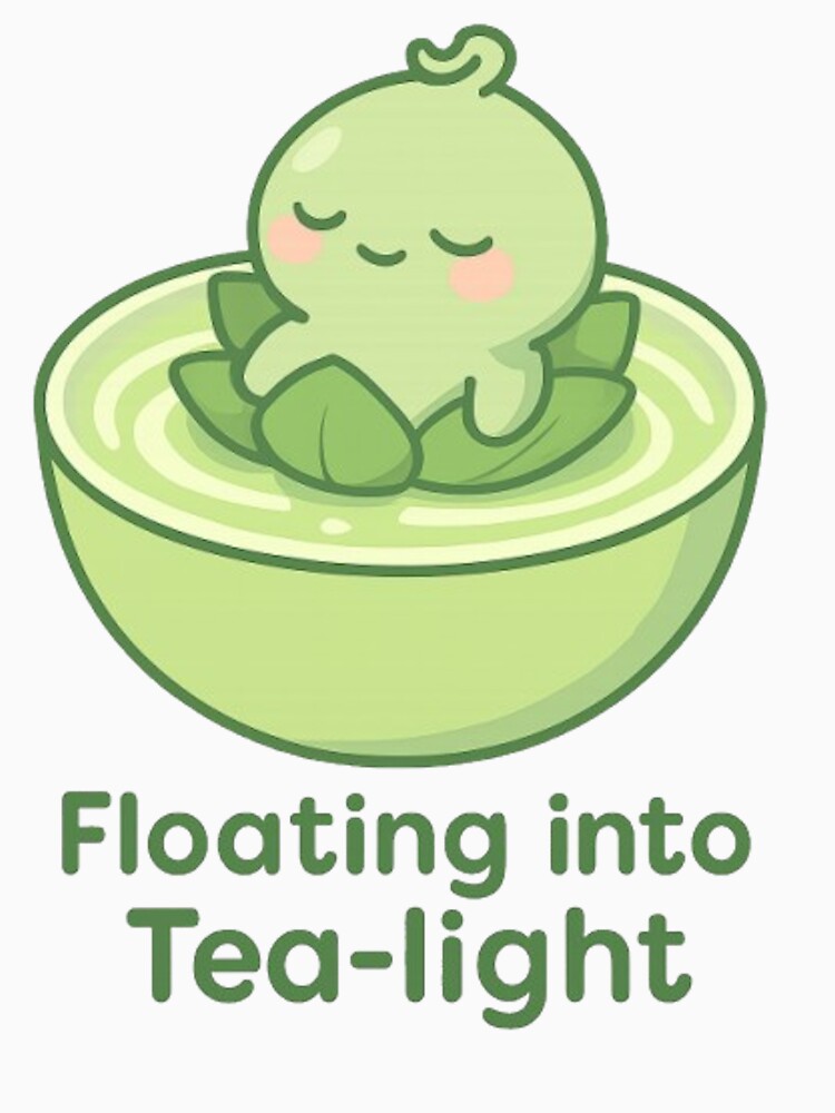 Cute Matcha Leaf Character in Teacup – Calming Tea Aesthetic Gift for Plant Lovers by kakaworld