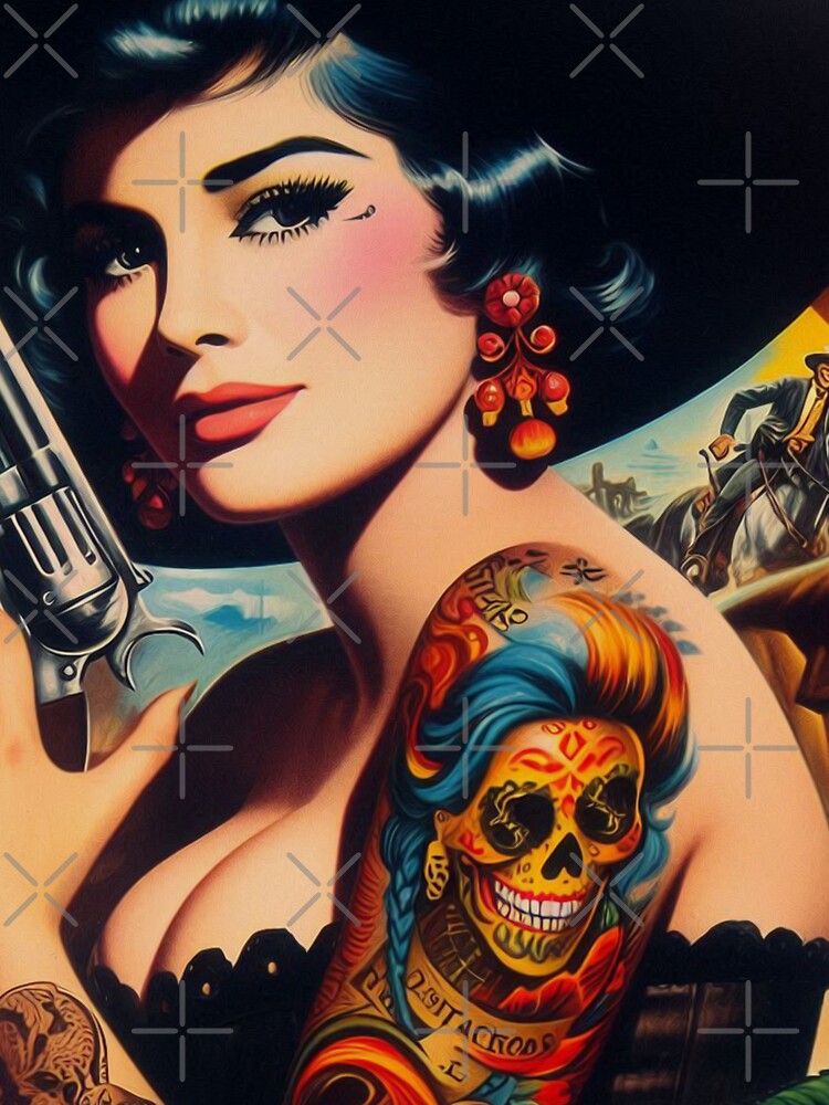 Retro Tattooed Cowgirl by PulpVintage