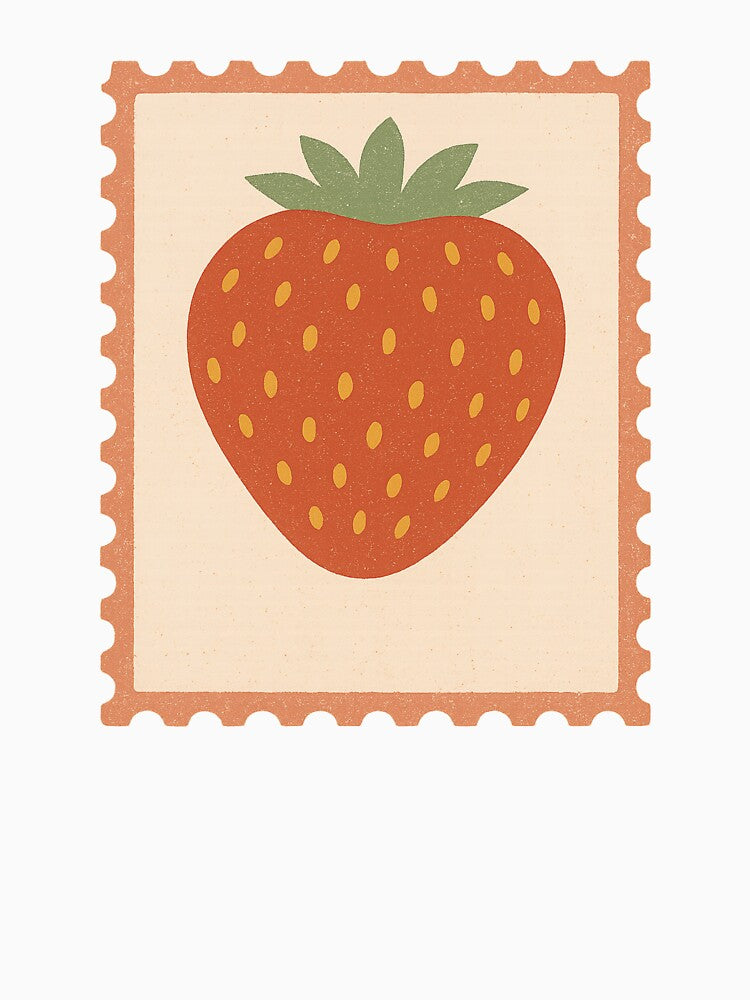 Vintage Strawberry Stamp – Retro Fruit Aesthetic by AmeliaKrysiak
