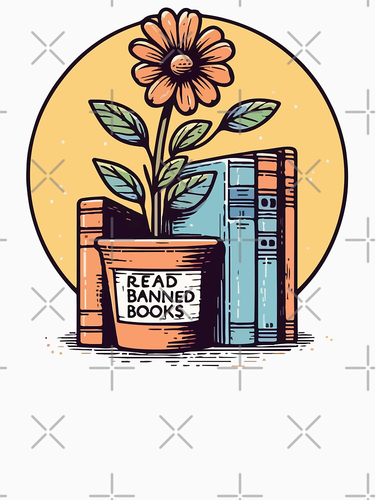 Read Banned Books Pot Flower by TomFrontierArt