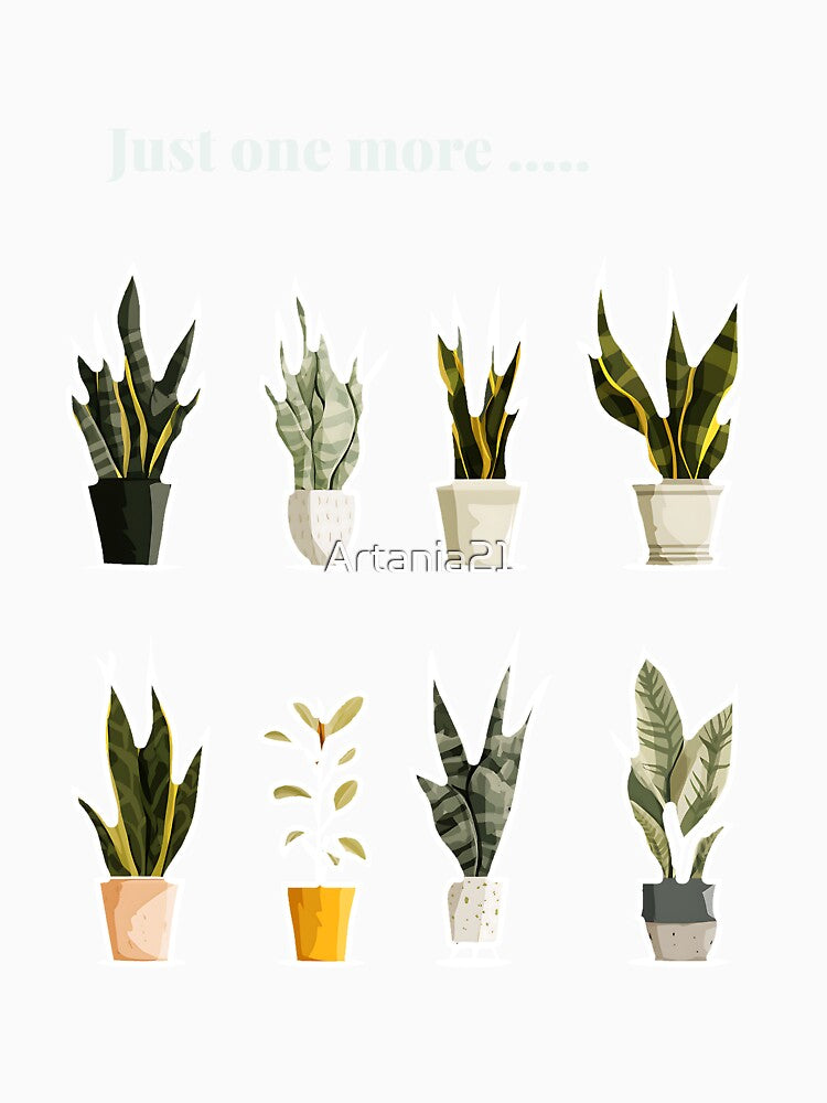 Plant Collection - Set of Cute Plant Pots Art- Funny Plant Lover Gift Pot-just one more plant design by Artania21