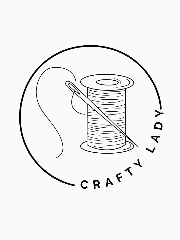Crafty Lady needle and thread design by PaperViewStore