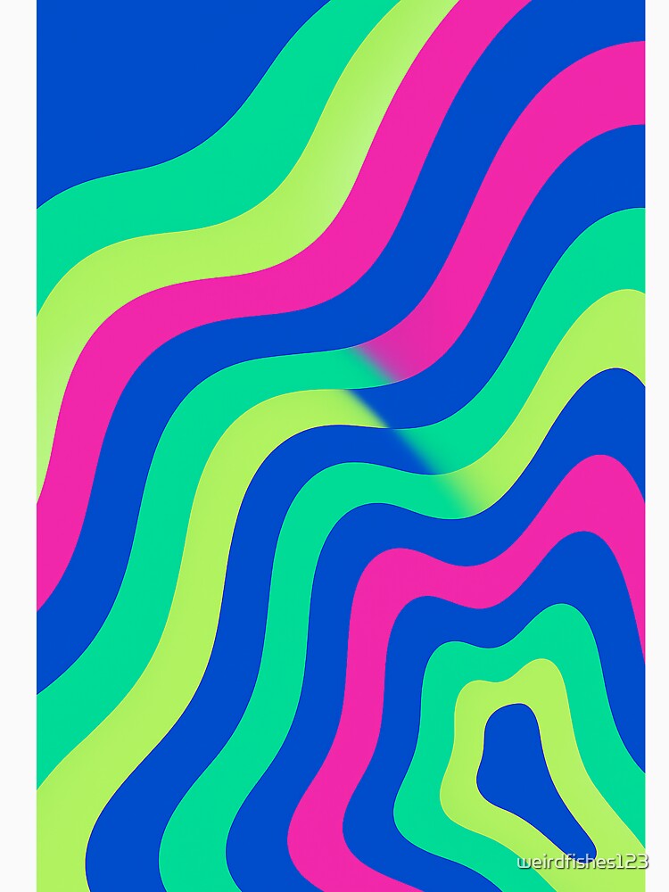 Psychedelic Neon Wave Abstract Print by weirdfishes123
