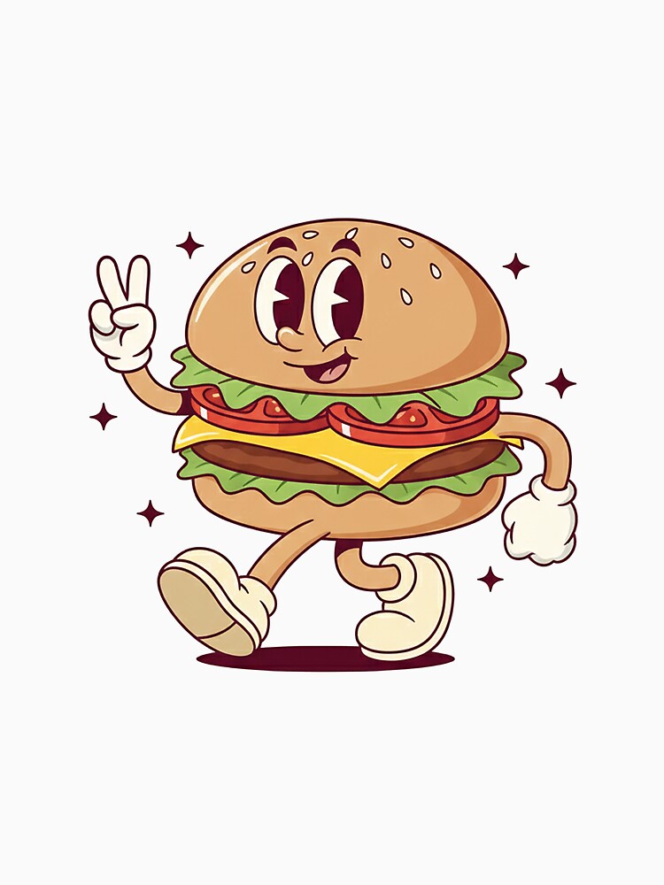 Cute Burger Cartoon Character by HoopeStylee