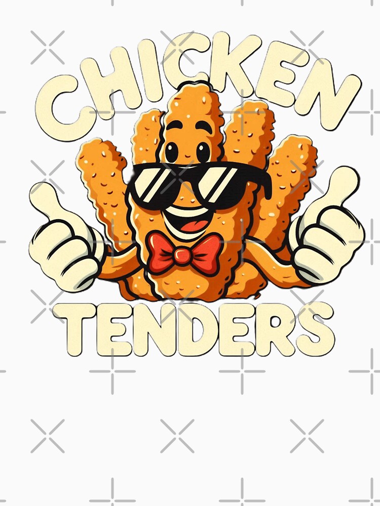 Cool Chicken Tenders Cartoon Mascot Distressed Retro Art by Zoo-Moo