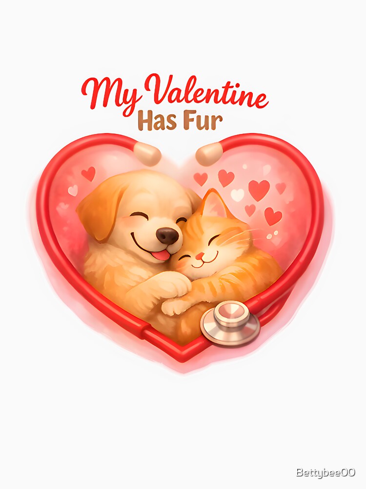 My Valentine Has Fur – Veterinary Medicine Valentine Design by Bettybee00