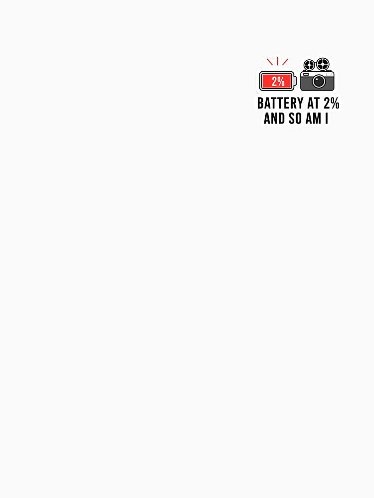 Funny Filmmaker Sticker: Battery at 2% And So Am I by dropstudiomg