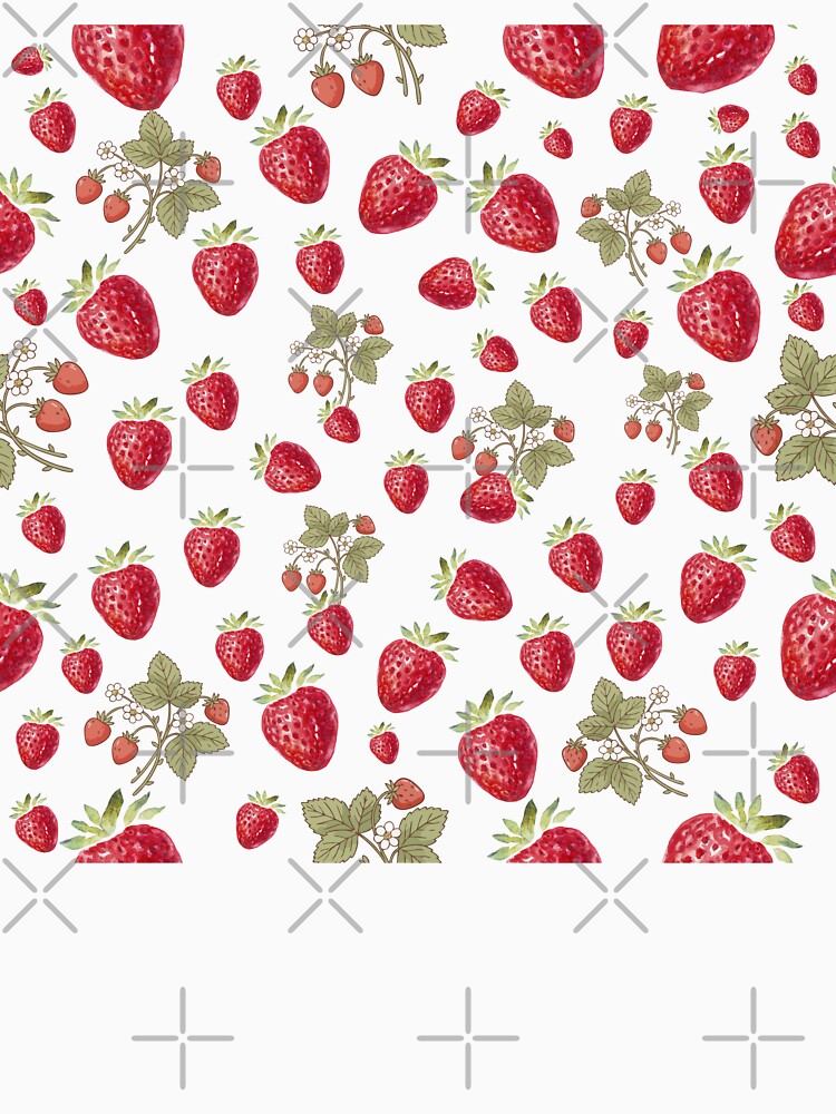 Vintage Strawberry Botanical Pattern – Hand-Drawn Red Berry Design by ArtfullyJua