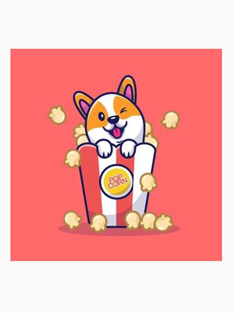 Cute Corgi Dog With Popcorn Cartoon by rossagrantt