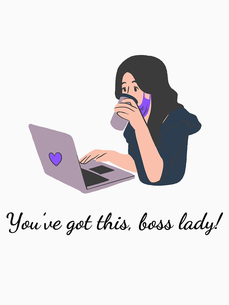Empowering Business Woman Laptop Coffee Illustration by AndrijaaS