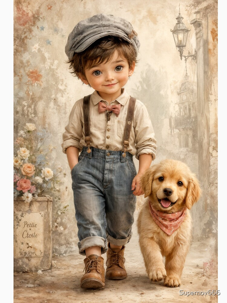Wall Art - Postcard - ILLUSTRATION #2 - Petite Étoile Nostalgic Charm by ForeverPrintsOK
