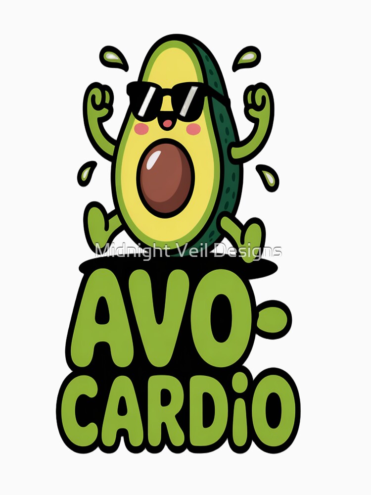 Avo-Cardio Funny Avocado Workout Pun Cute Avocado Cardio by Midnight Veil Designs