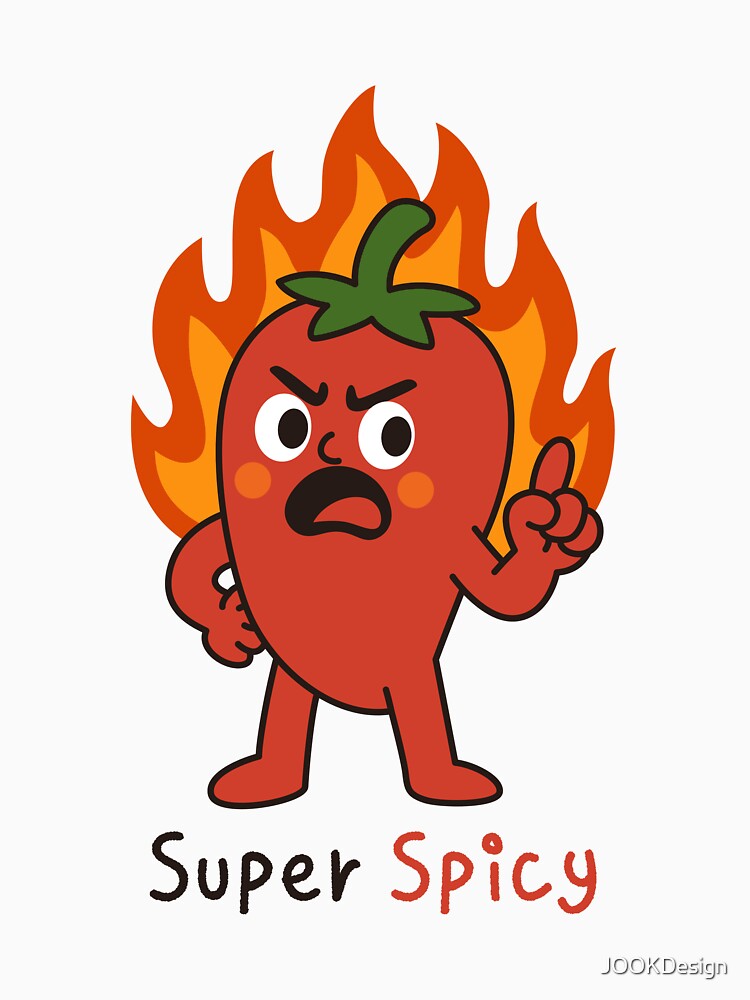 Cute Super Spicy Pepper | Kawaii Hot Chili Cartoon Illustration by JOOKDesign