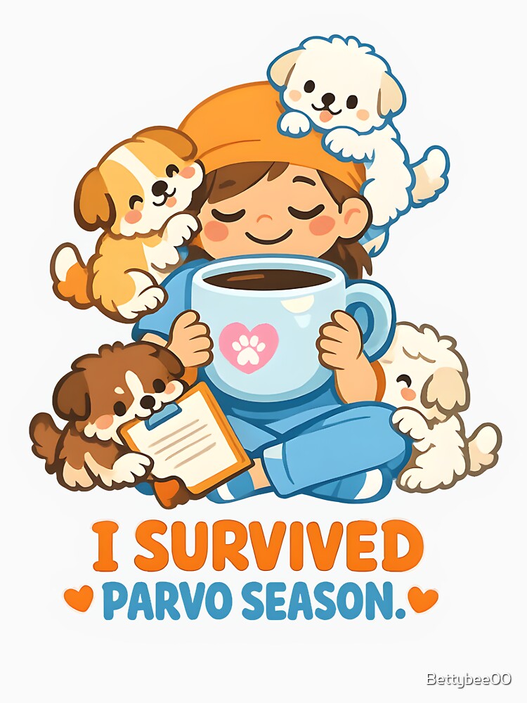 I Survived Parvo Season – Funny Vet and Vet Tech Veterinary Clinic Design by Bettybee00