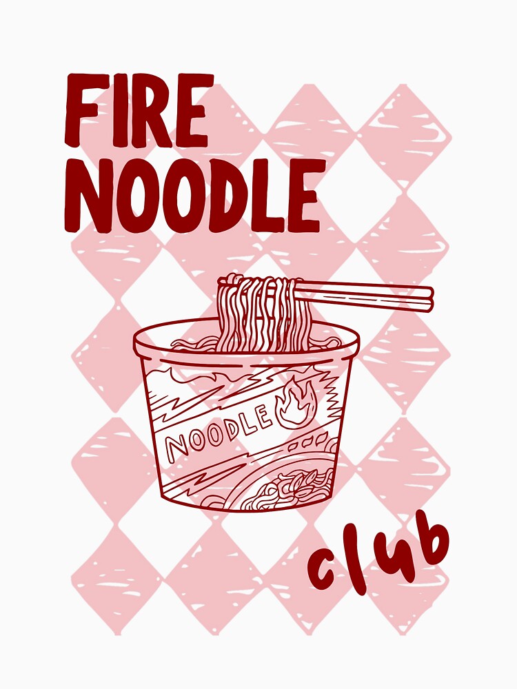 Fire Noodle Club T-Shirt | Korean Spicy Ramen Graphic Tee | Funny K-Food Shirt, Unisex Top by arorar