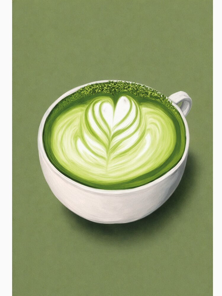 Matcha Latte Green Tea Illustration by FortuneAndFrame